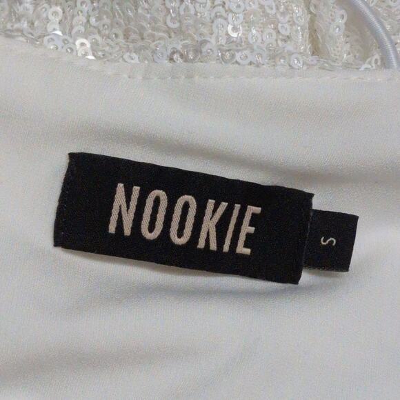 Nookie Supreme Mini White Sequins Bodycon Crisscross Straps Cutout S New - Picture 9 of 13